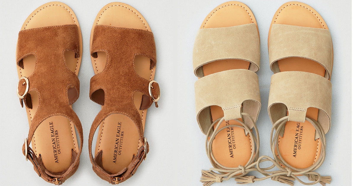american eagle double buckle sandals