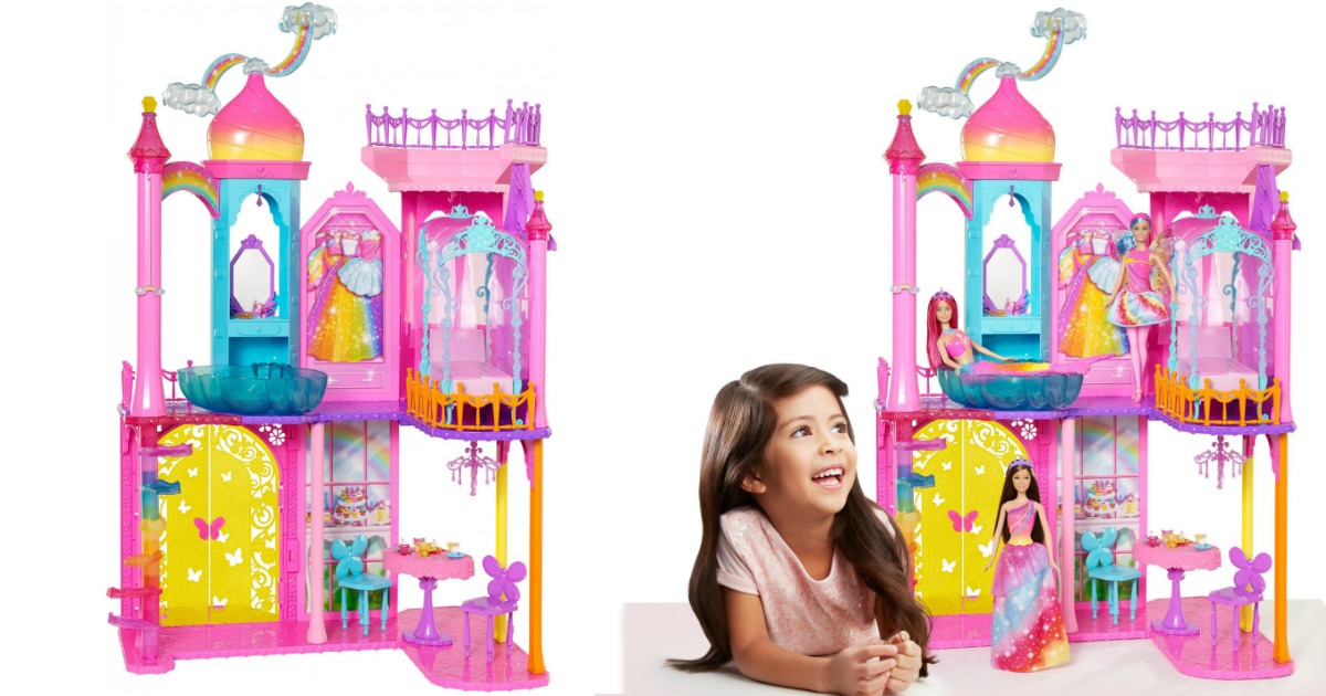 barbie rainbow cove princess castle playset