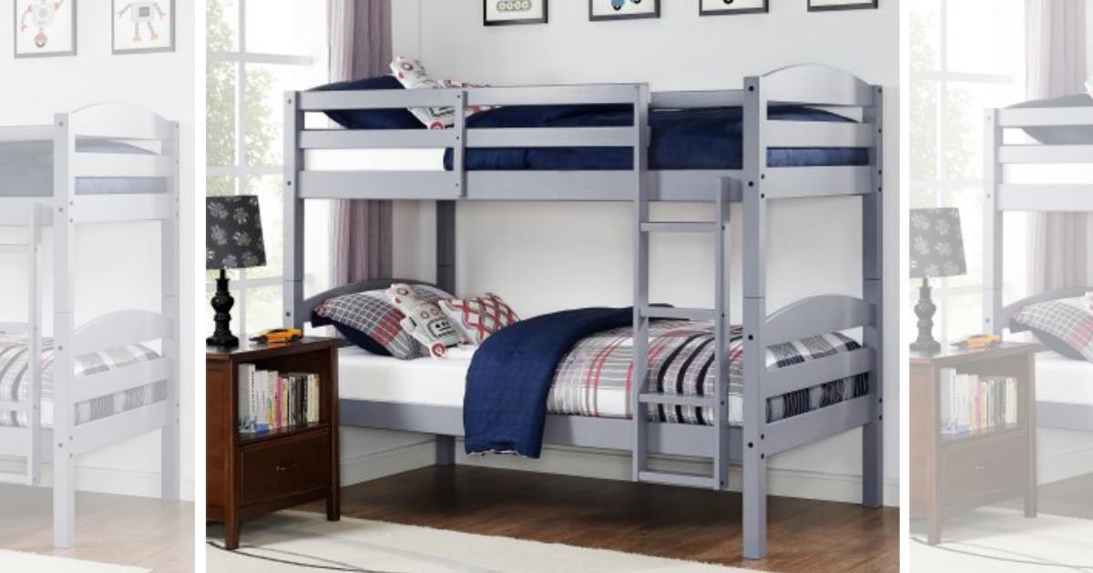 Hurry Wood Bunk Bed Set Two Twin, Bunk Bed And Mattress Bundle