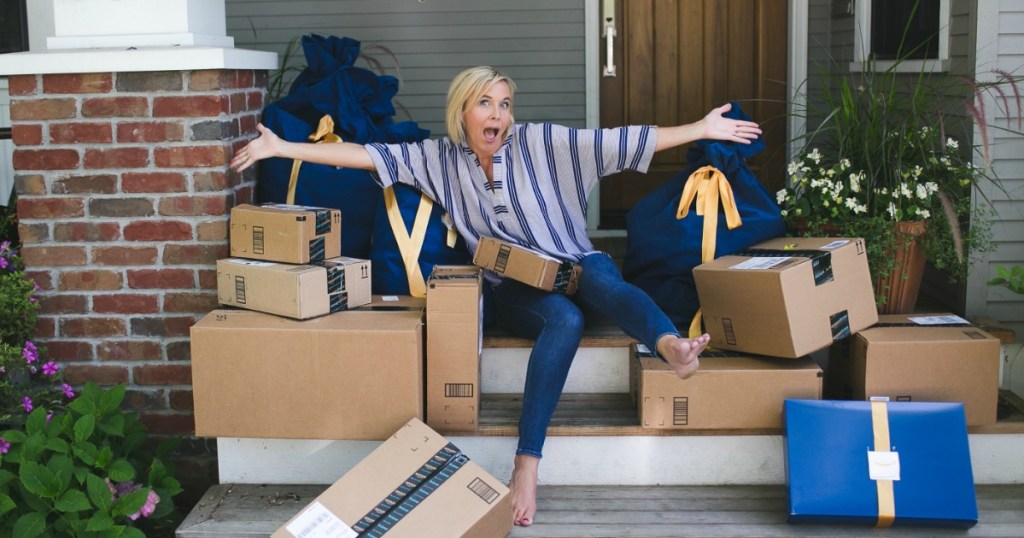 Amazon packages on porch