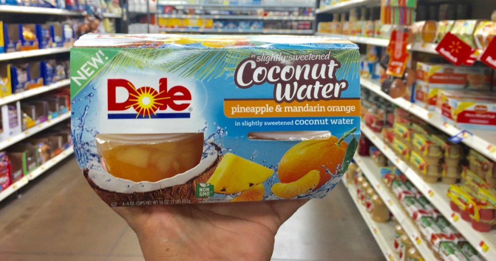 NEW $1/1 Dole Fruit in Coconut Water Coupon = Only 24¢ After Cash Back at Walmart NEW $1/1 Dole Fruit in Coconut Water Coupon = Only 24¢ After Cash Back at Walmart