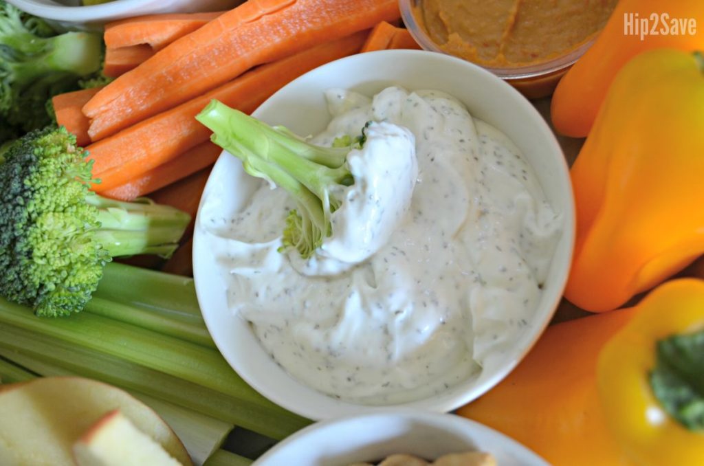 classic dill dip with veggies