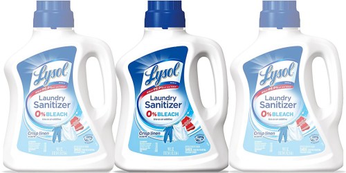 Amazon: TWO Large Lysol Laundry Sanitizer 90z Bottles Just $10.97 Shipped (Only $5.49 Each)