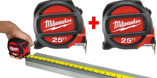 Home Depot: Milwaukee 25 Foot Magnetic Tape Measure 2-Pack Just $19.97 (Regularly $50)