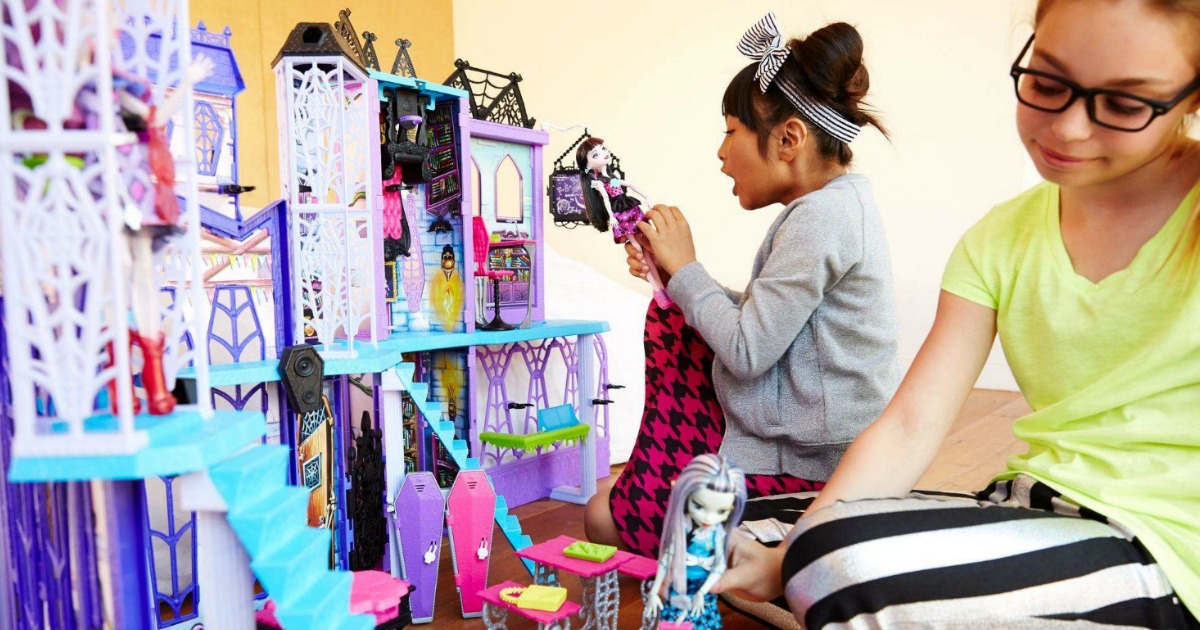 : Monster High Deluxe High School Set Only $ (3 Stories  Tall & Has 8 Rooms)