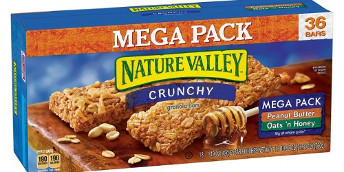 Amazon: Nature Valley Granola Bars 36-Count Mega Pack Just $3.70 Shipped (Only 10¢ Each)