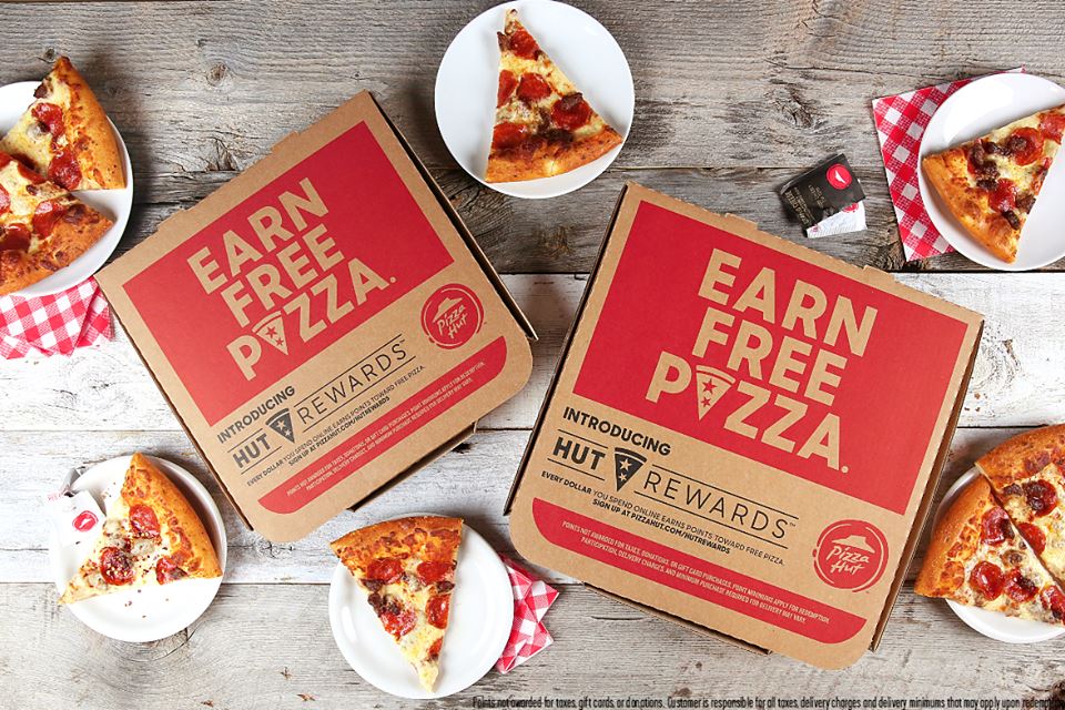Pizza Boxes with Pizza Hut Rewards