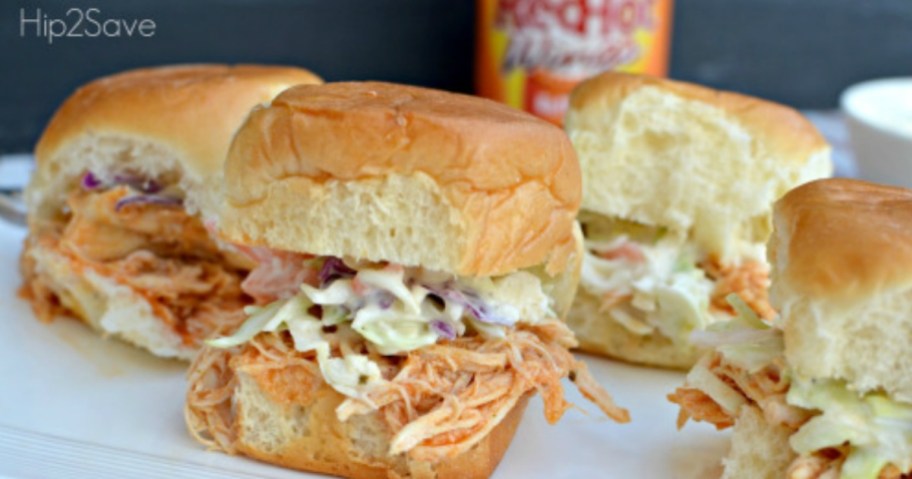 Buffalo Chicken Sliders on a plate