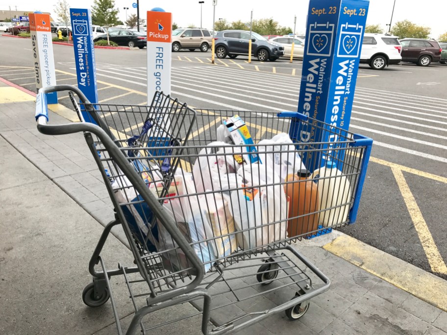 Walmart Grocery Pickup Order in Walmart shopping cart