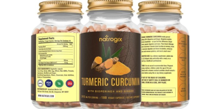 Amazon: Natrogix Turmeric Curcumin Supplements 180 Veggie Caps Just $11.99