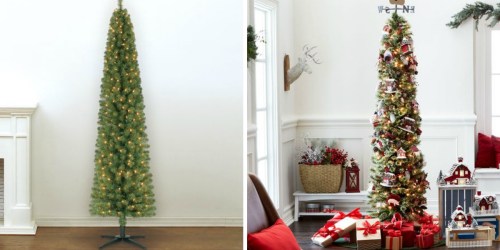 Pre-Lit 7 Foot Pencil Artificial Christmas Tree Only $39.99 Shipped (Regularly $100) & More