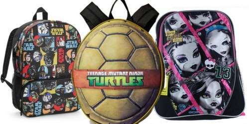 Character Backpacks as Low as $4.99 Shipped (TMNT, Star Wars, Monster High)