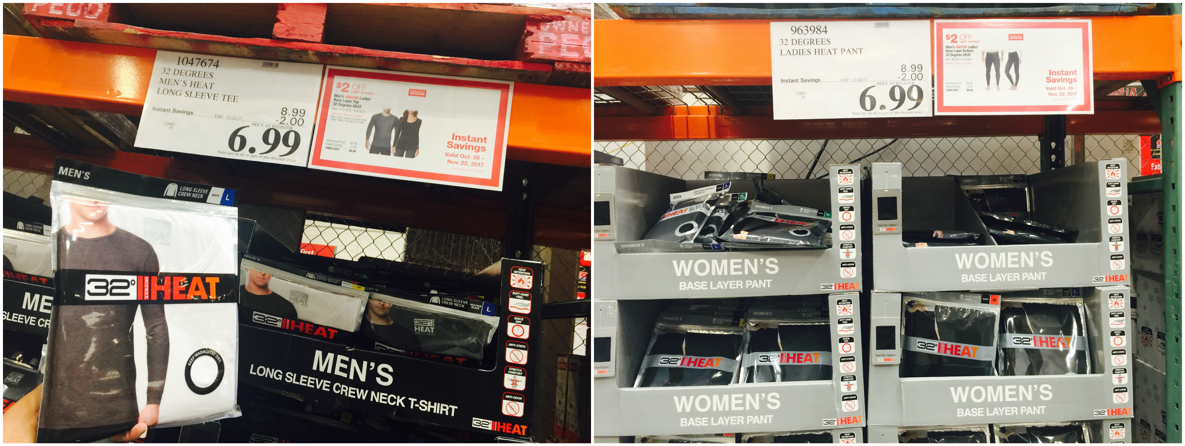 32 degrees base layer costco