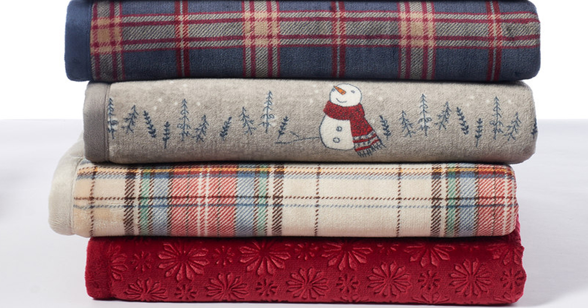 Cuddle Duds Sherpa Fleece Plush Throws Only 15.99