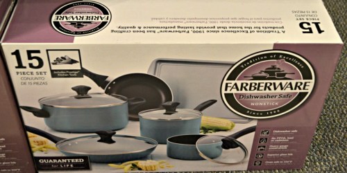 Kohl’s: Farberware 15-Piece Nonstick Cookware Set Only $42.49 (Regularly $120)