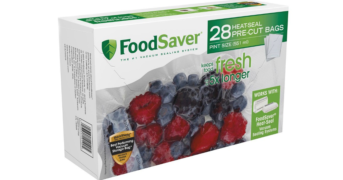 FoodSaver Pint Vacuum Seal Bags 28Count as Low as 2.99 Each