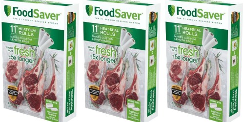 NINE FoodSaver 11″ x 16′ Vacuum Seal Rolls Only $29.40 Shipped (Just $3.27 Per Roll)