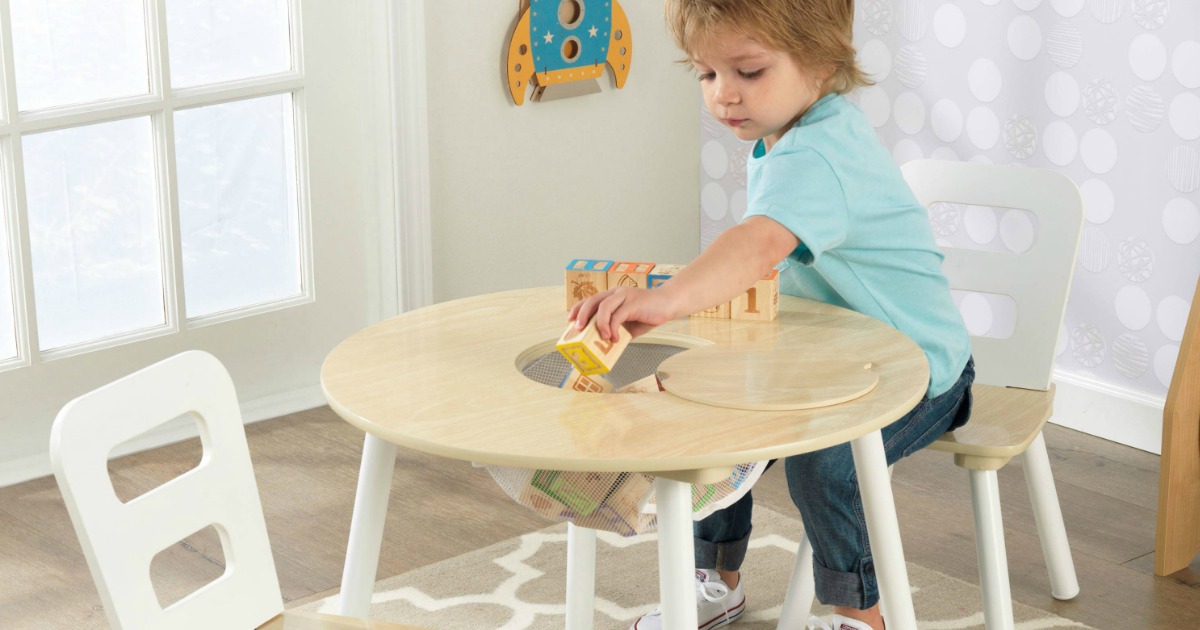 KidKraft Table And 2 Chairs Set Only 34 29 Shipped Regularly 50 21   Kidkraft Round Table And 2 Chair Set White Natural Amazon 