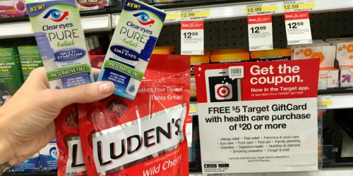 Target: TWO Clear Eyes Products + TWO Luden’s Bags ONLY $3.76 (After Gift Card) & More