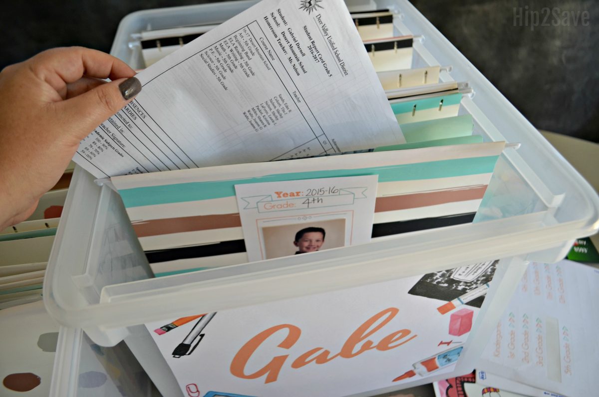 Create Your Own School Paper Memory Keeper: Free Printable Labels Inside!