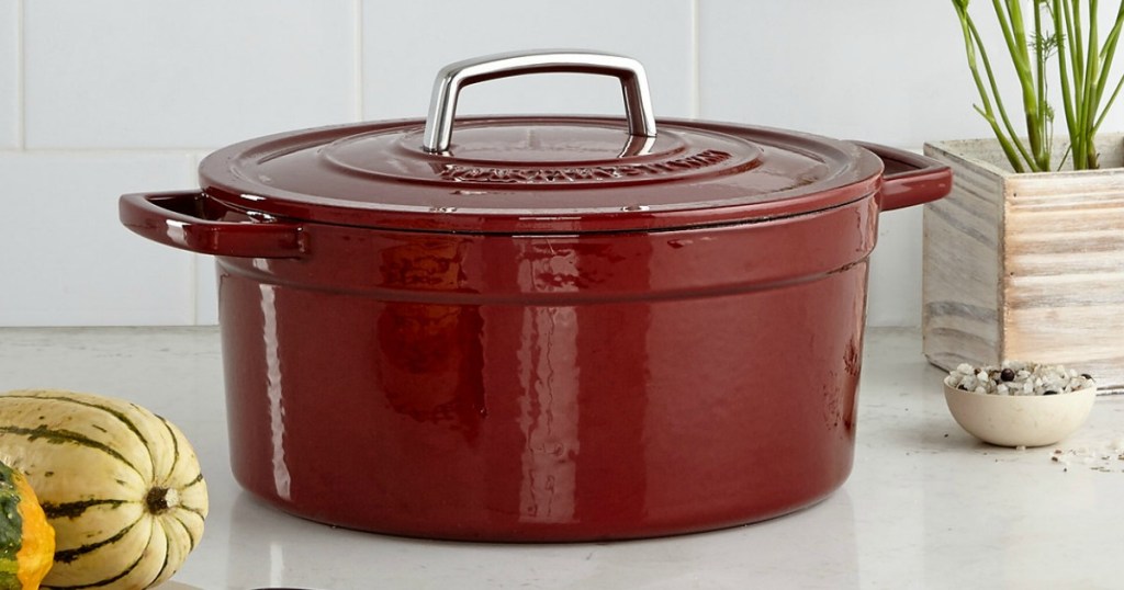 Martha Stewart Colored Enameled Cast Iron Round Casserole, 6 qt for $49.99