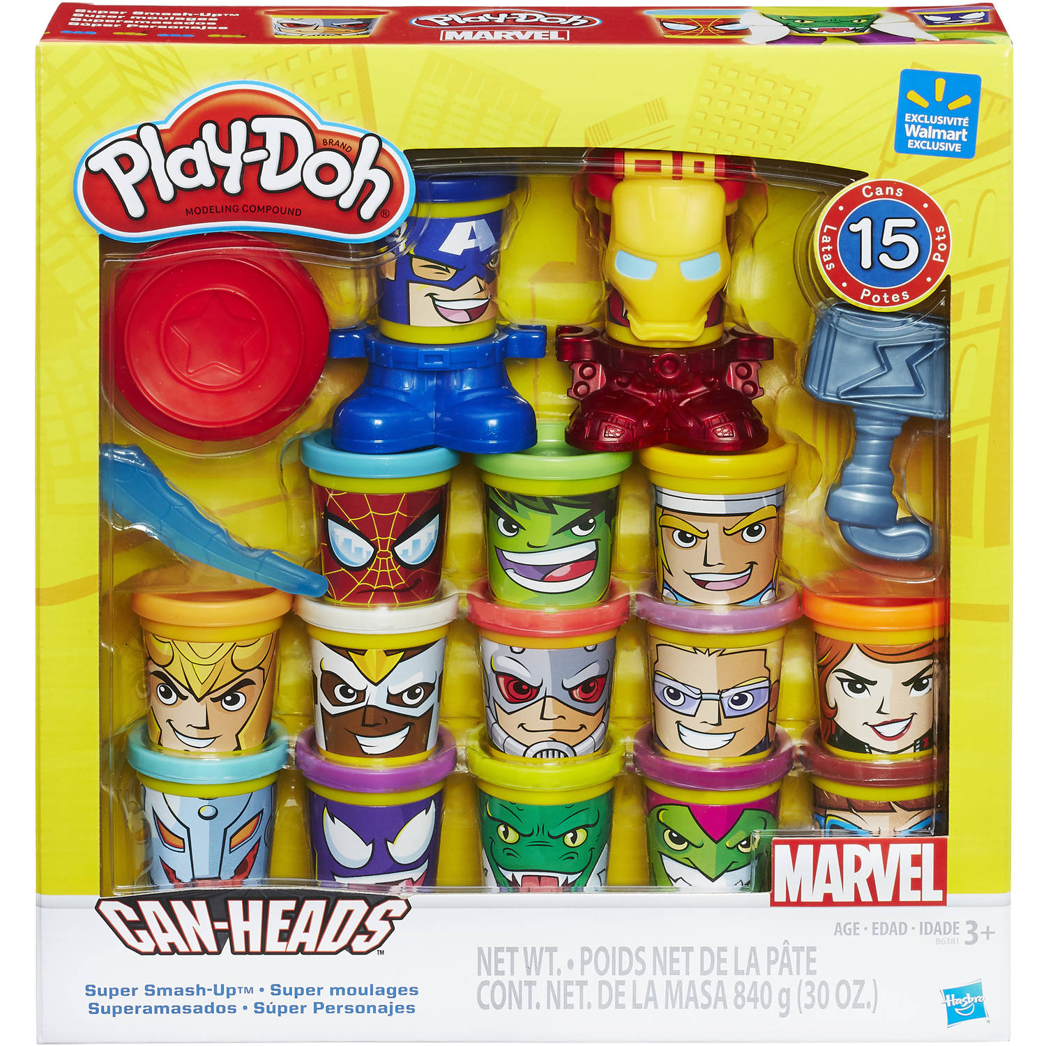 PlayDoh 15Pack Marvel Character Cans Only 10 (Regularly 20)