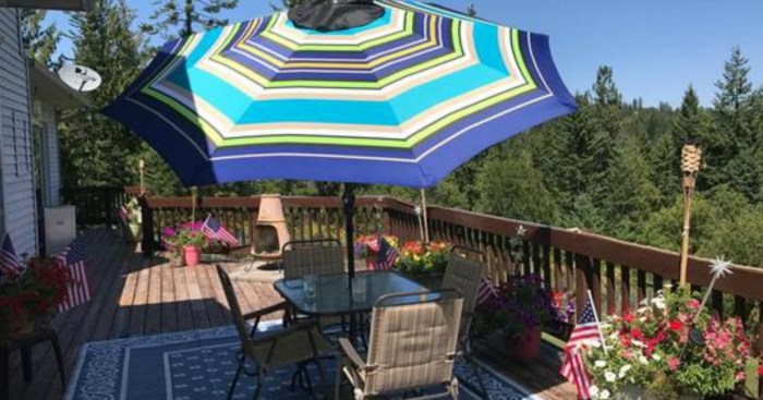 hip2save patio umbrella PURPLE LEAF 10' x 10' Wind Resistant Heavy Duty Frame Grey proof aluminum pole and a robust aluminum frame WOW! Get this beach umbrella