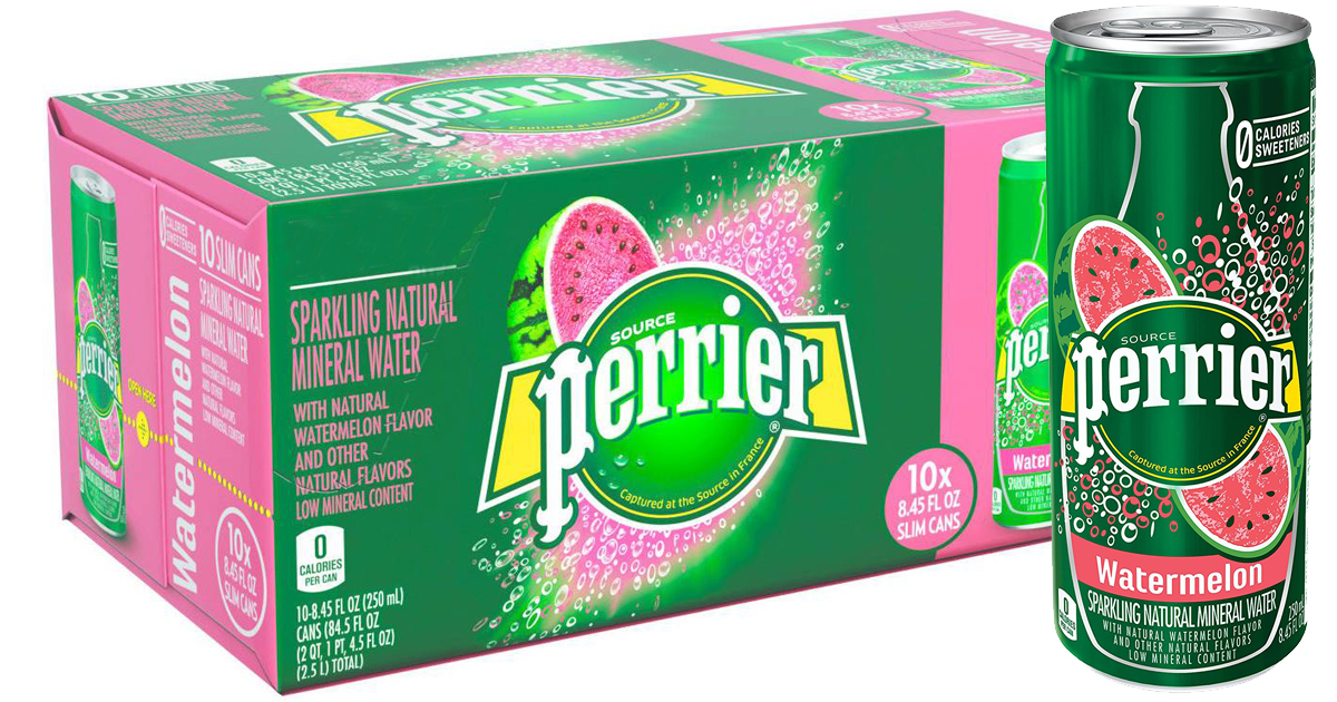 Amazon Perrier Sparkling Water Slim Cans 30Count Pack Only 14.80