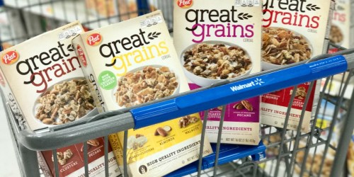FIVE New Post Cereal Coupons = Great Grains Only 72¢ at Walmart (After Cash Back)