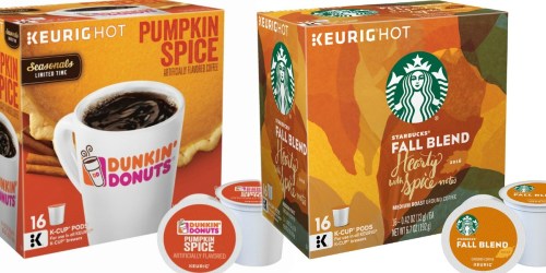 Best Buy: 50% Off Starbucks Fall Blend & Dunkin’ Donuts Pumpkin Spice K-Cups