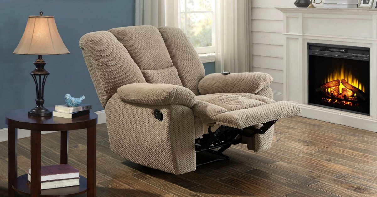 Serta Memory Foam Massage Recliner w/ USB Charging Port