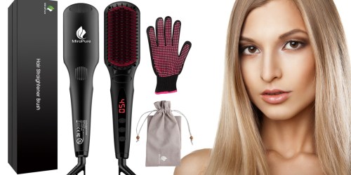 Amazon: MiroPure 2-in-1 Ionic Hair Straightening Brush Only $23.29 Shipped (Great Reviews)