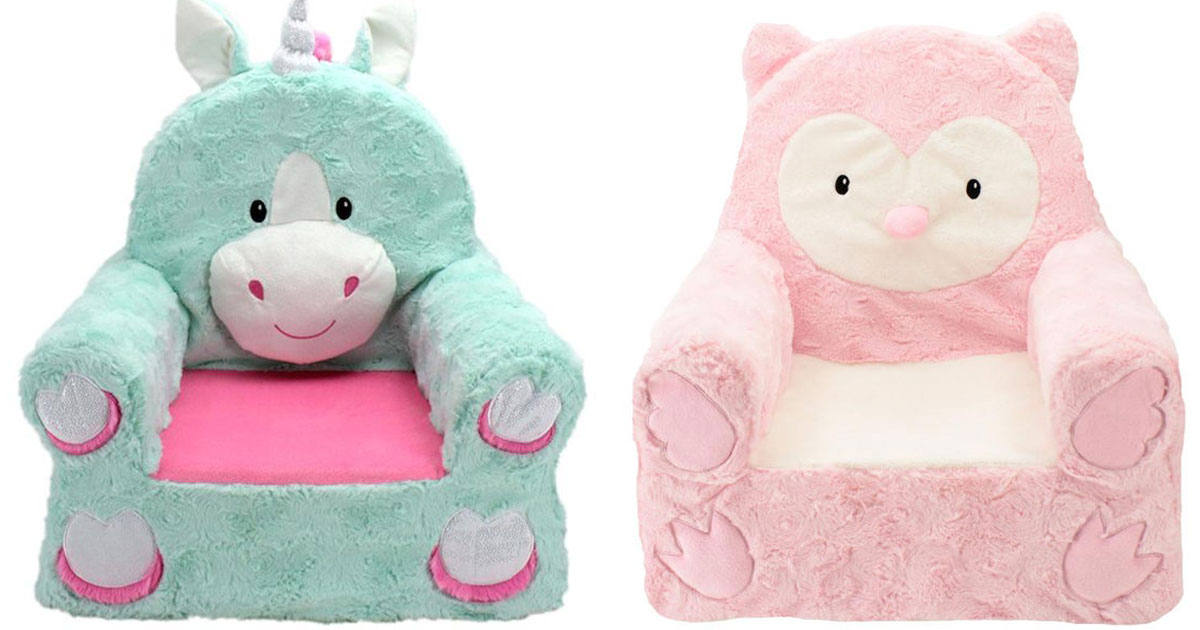 animal plush chair unicorn