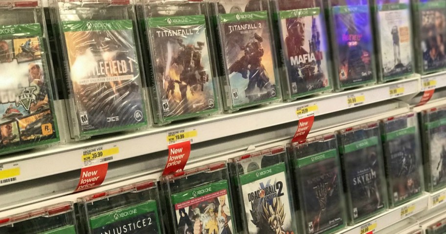 xbox games on shelf at target 