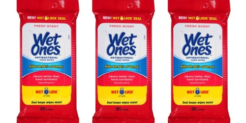 Amazon: TEN Wet Ones Antibacterial Hand Wipes 20-Count Packages Only $12.29 (Just $1.23 Each)
