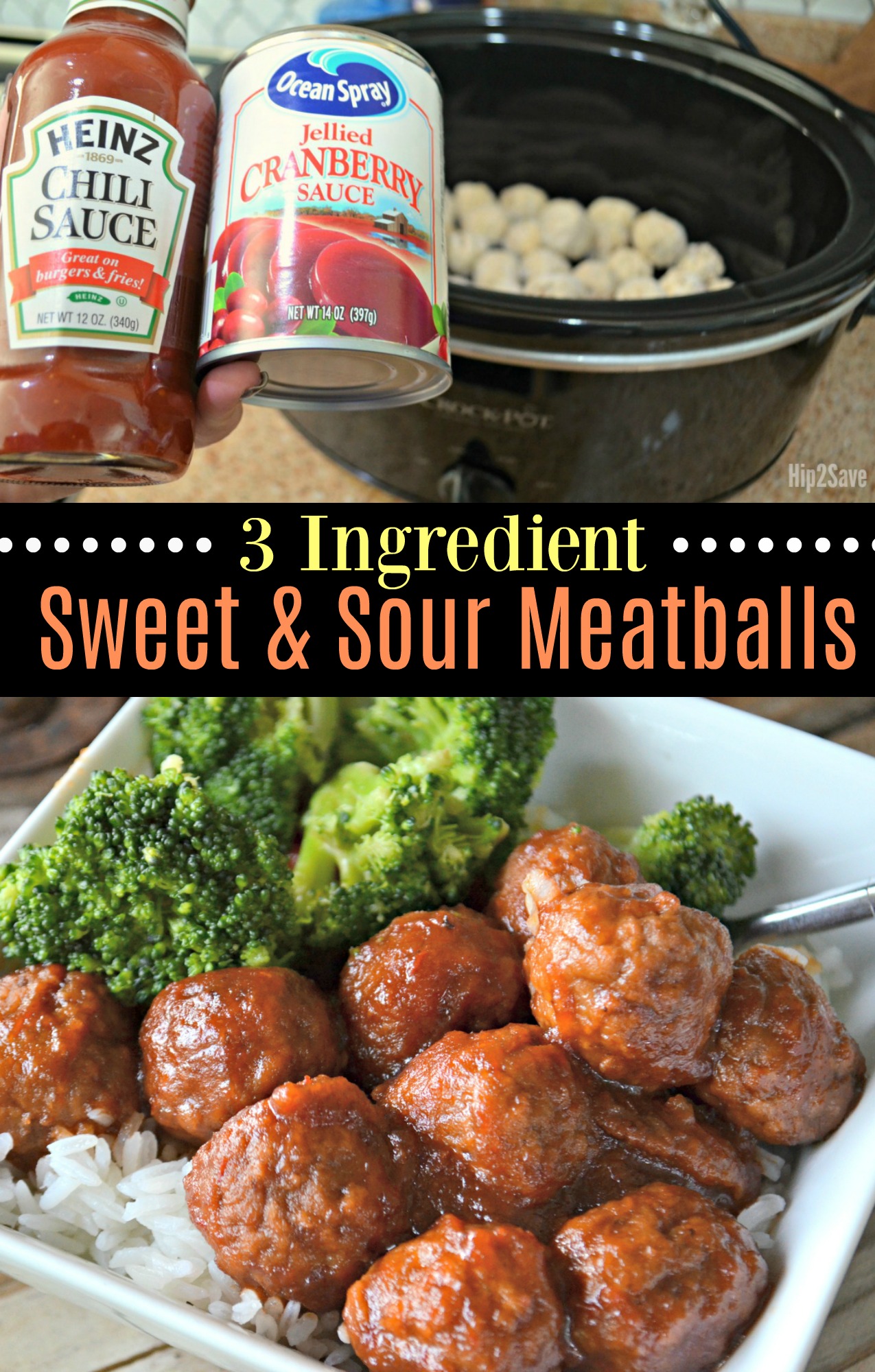 3-Ingredient Sweet & Sour Meatballs | Easy Crock-Pot Dinner Idea