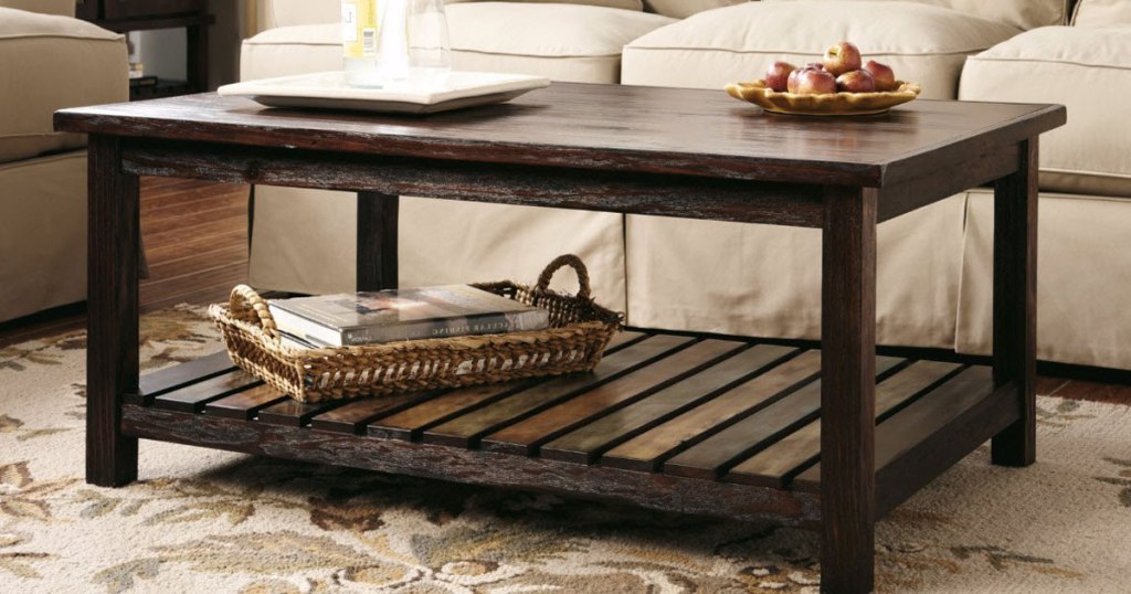 Amazon: Ashley Furniture Rustic Coffee Table AND TWO End Tables $302