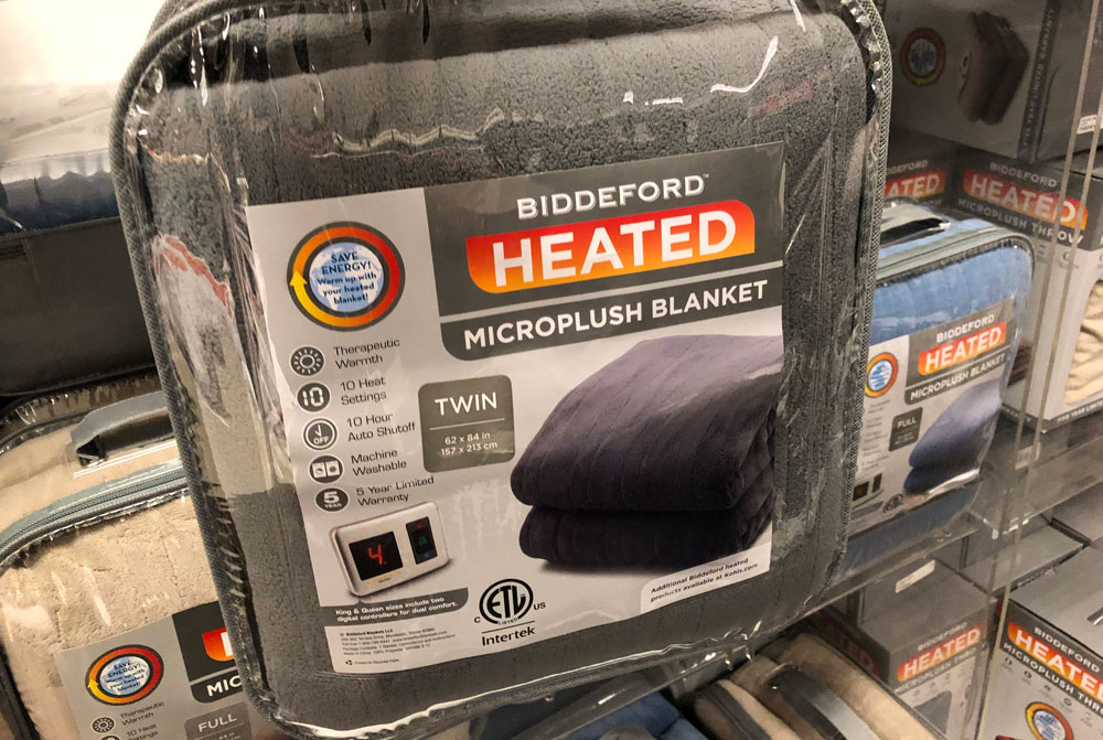 biddeford heated blanket in package