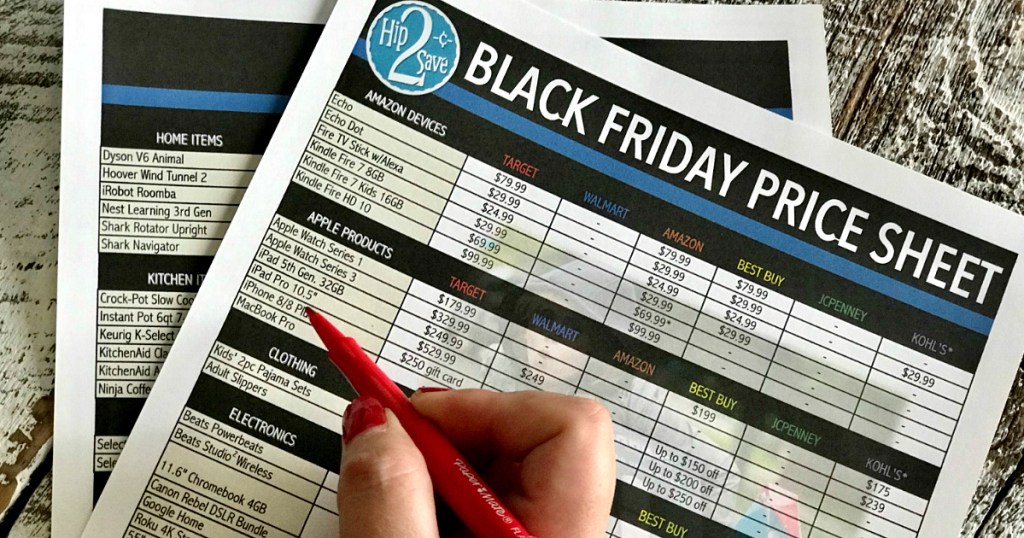 Just Released! Black Friday Comparison Cheat Sheet HOTTEST Buys at