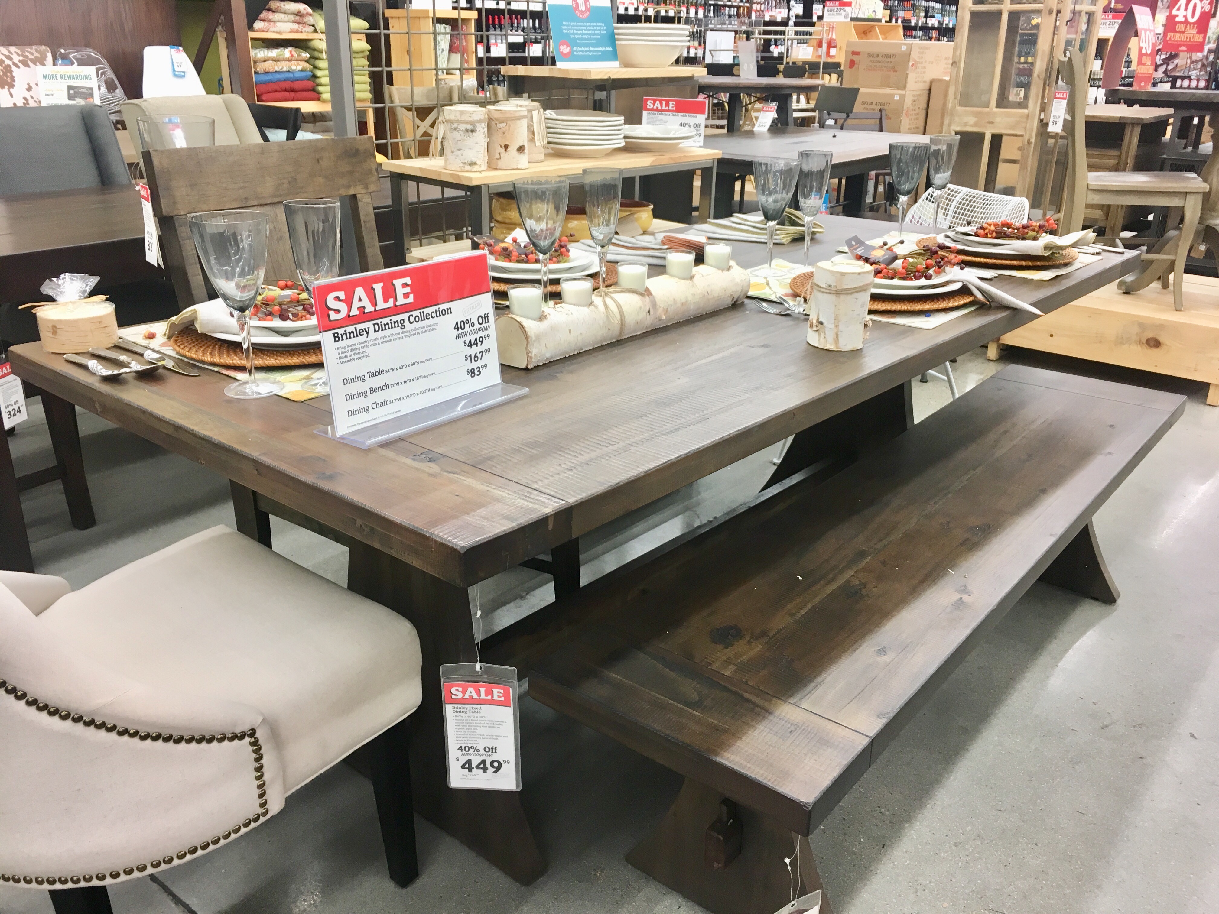 rustic wood brinley fixed dining table