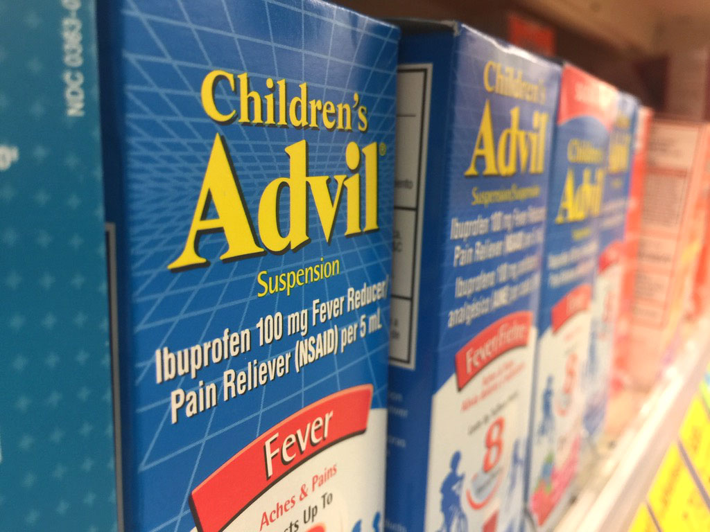 boxes of children's pain reliver