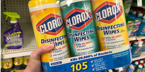 New $1/2 Clorox Coupons = Disinfecting Wipes 3-Packs Only $4.51 (Just $1.50 Per Canister)