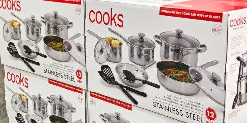 JCPenney: Cooks 12-Piece Stainless Steel Cookware Set Only $21 After Rebate & More