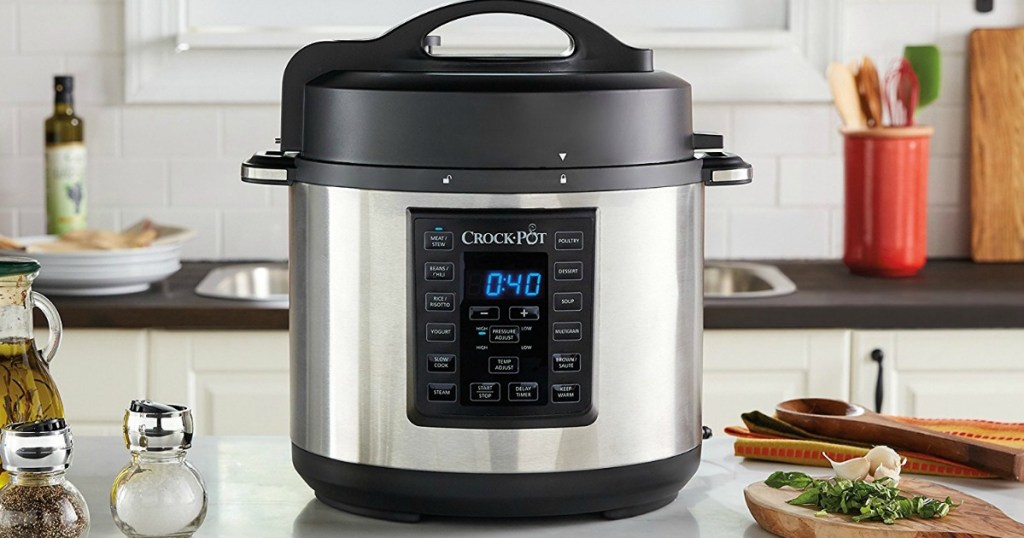 crock pot pressure cooker on kitchen counter