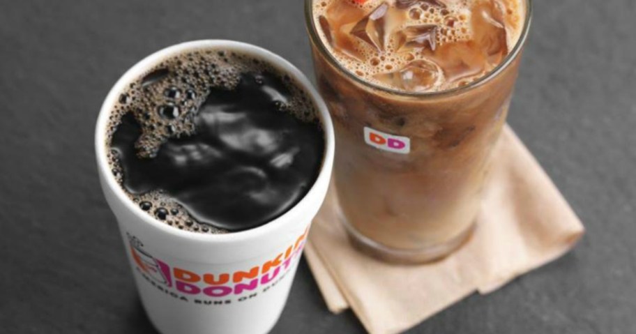 dunkin hot and iced coffee
