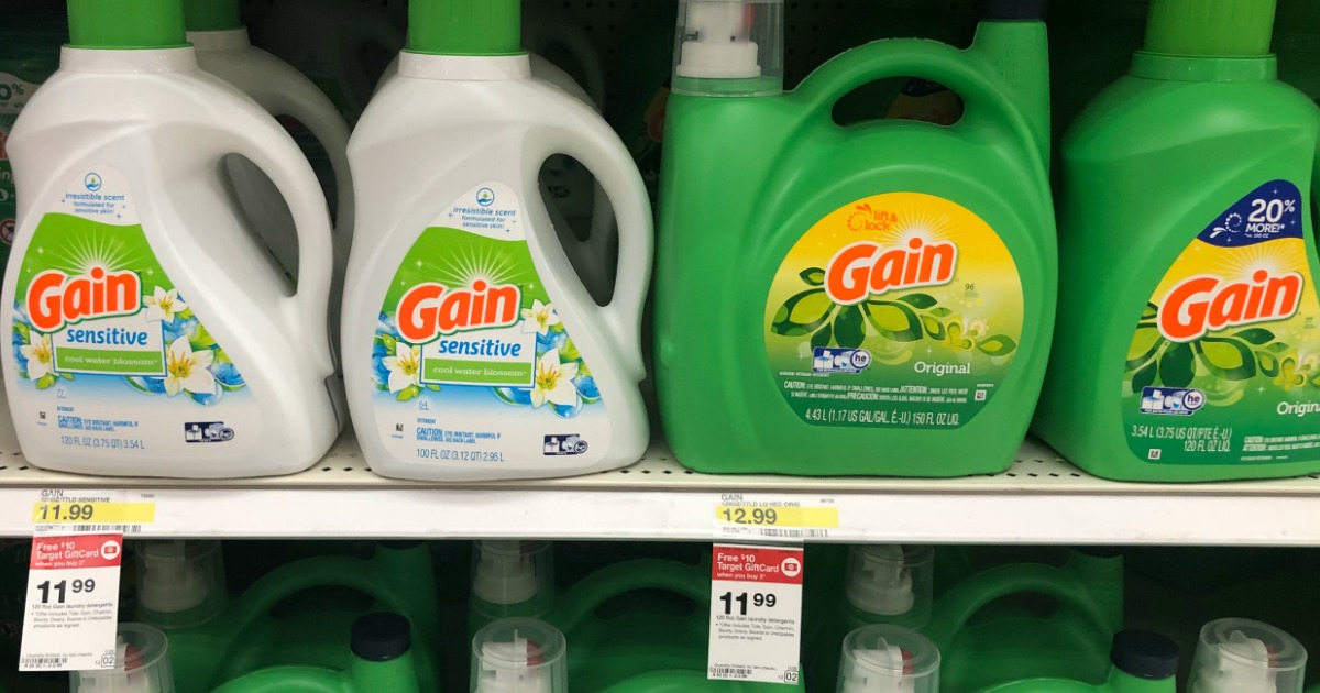 Target LARGE Gain Laundry Detergent 6.66 Each After Gift Card