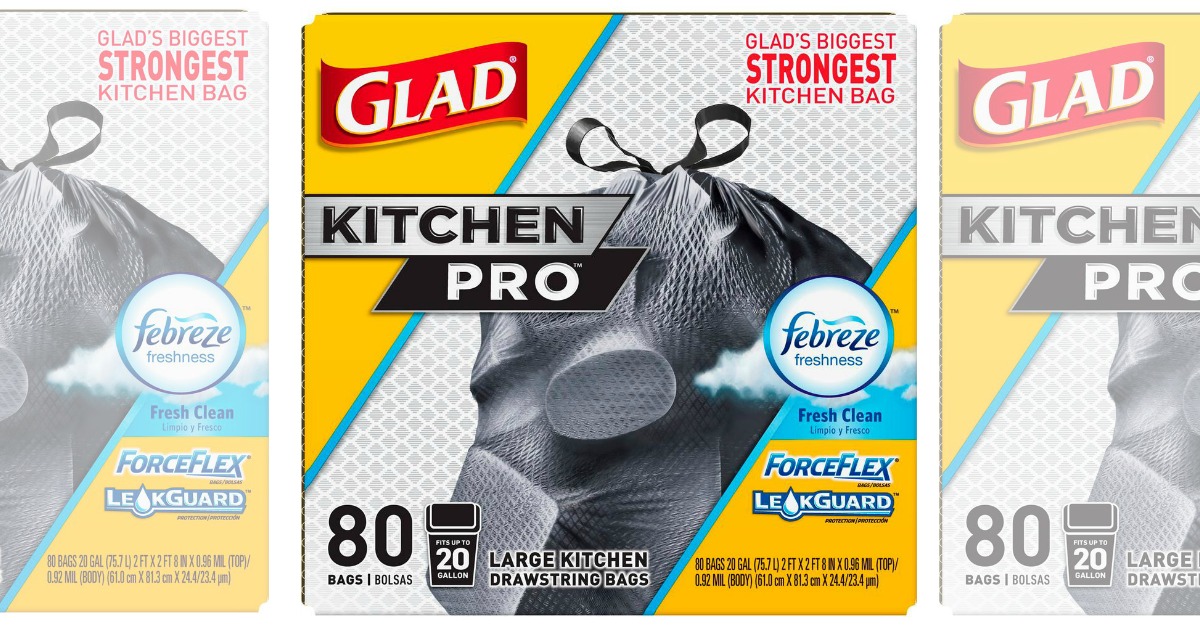 Glad ForceFlex 20 Gal. Trash Bags Kitchen Pro Drawstring Fresh Clean  (80-Count) 0125877891 - The Home Depot