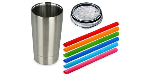 Amazon: Stainless Steel Vacuum Insulated Tumbler w/ Lid & Straw Only $8.99 (Great for Kids)