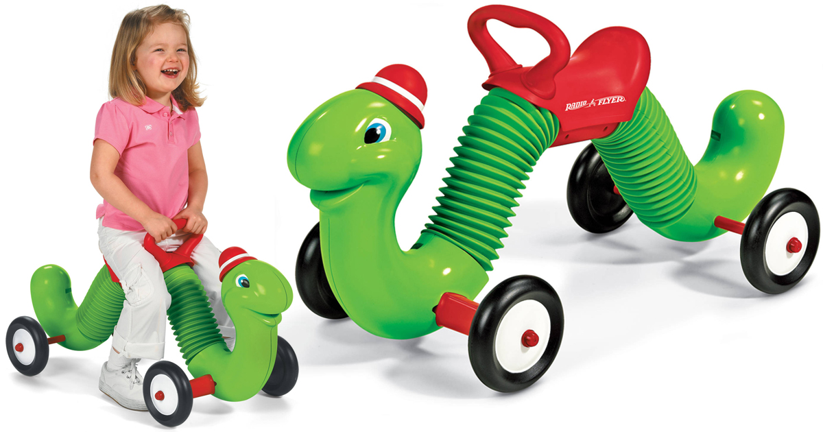 green inchworm ride on toy