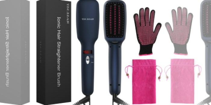 Amazon: Ionic Hair Straightening Brush w/ Heat Resistant Glove Just $19.99 Shipped